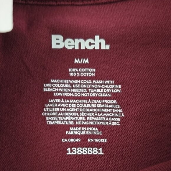 Bench Women's 3 New Crew Neck Short Sleeves Cotton Tees Pink Burgundy Grey Sz M - Picture 6 of 16